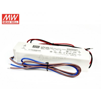 MEANWELL รุ่น LPV-60-12 LED Driver 12V / 60W สำหรับไฟ LED (กันน้ำ)