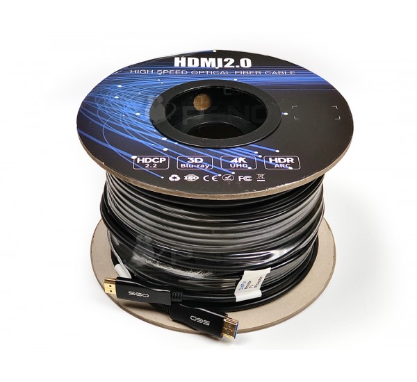 สายไฟเบอร์ออปติก HDMI 4K @60Hz Version 2.0 (AOC) ยาว 100 เมตร