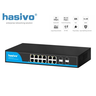 Full Gigabit 4SFP (Combo) +8 GE POE Switch