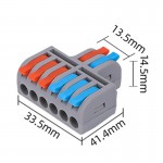 DF-62 ขั้วต่อตรงสายไฟ 2 ทาง 6 ช่อง (2x3) 0.08 - 0.4mm²