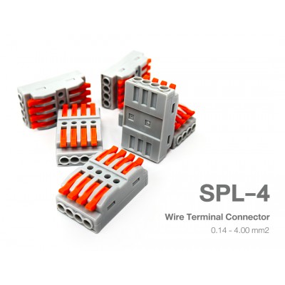 SPL-4 ขั้วต่อสายไฟ 4 ช่อง (Wire Connector) แบบ 1:1