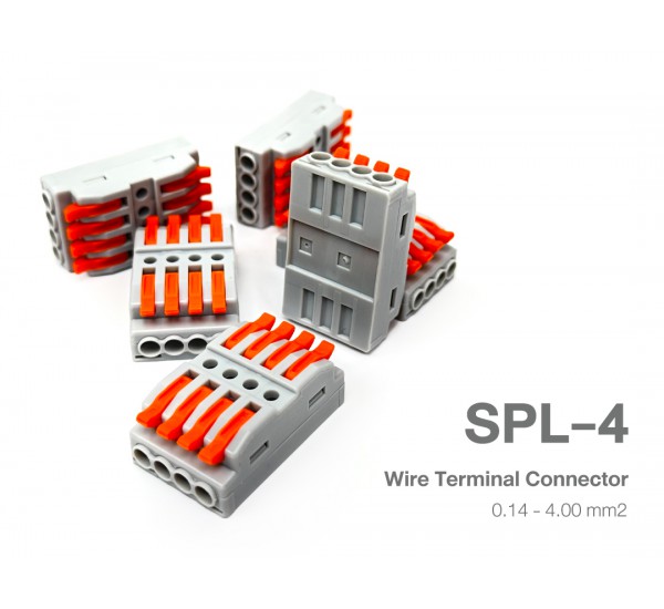 SPL-4 ขั้วต่อสายไฟ 4 ช่อง (Wire Connector) แบบ 1:1