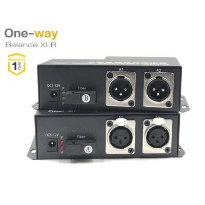 1-way (XLR) Balanced Audio Fiber Optic Extender 2 ช่อง