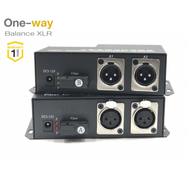 1-way (XLR) Balanced Audio Fiber Optic Extender 2 ช่อง