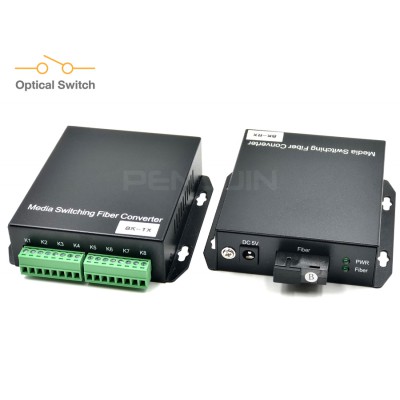 8 CH Dry Contact (Relay Switch) Optical Converter