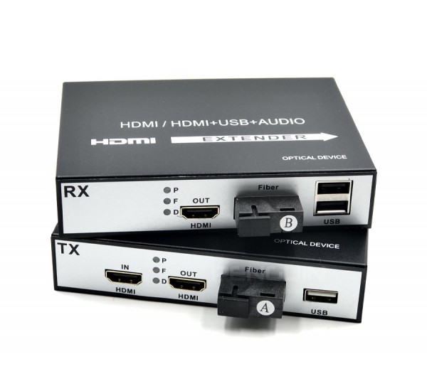 HDMI Fiber Extender 1080P (Loop Out) + USB