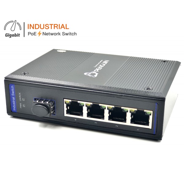 Industrial PoE 4GE + 1SFP