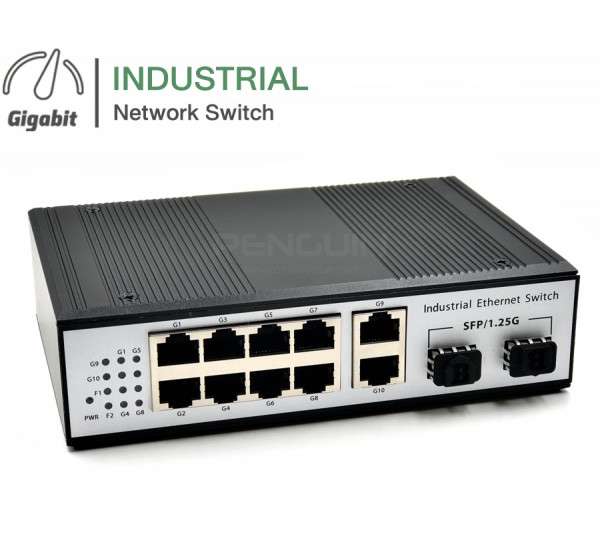 Gigabit Industrial Switch 8 Port + 2 GE + 2 SFP