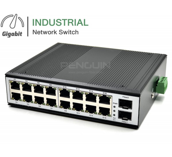 Gigabit Industrial Switch 16 Port + 2 SFP