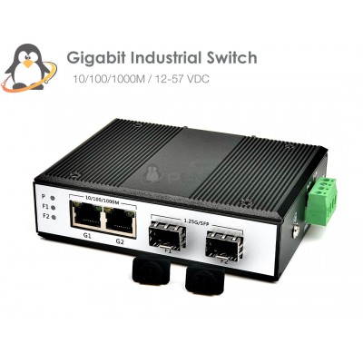 Gigabit Industrial Switch 2 Port + 2 SFP