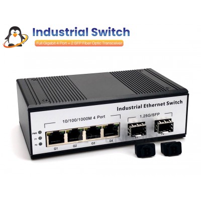 Full Gigabit Industrial Switch 6 Port (4GE+2SFP)