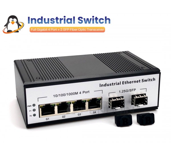 Full Gigabit Industrial Switch 6 Port (4GE+2SFP)