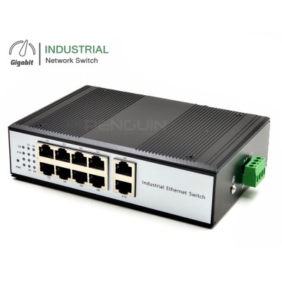 Full Gigabit Industrial Switch 8 Port + 2 GE Uplink