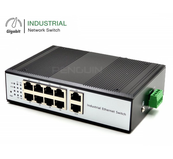 Full Gigabit Industrial Switch 8 Port + 2 GE Uplink