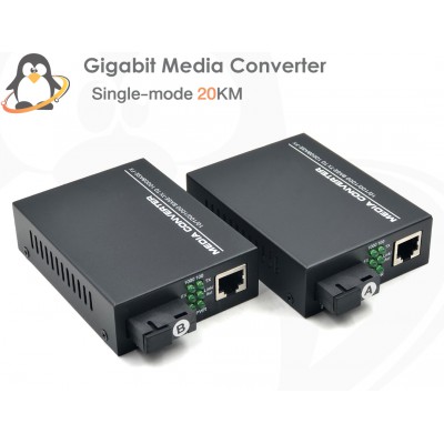 Gigabit WDM Media Converter (A+B) 20KM