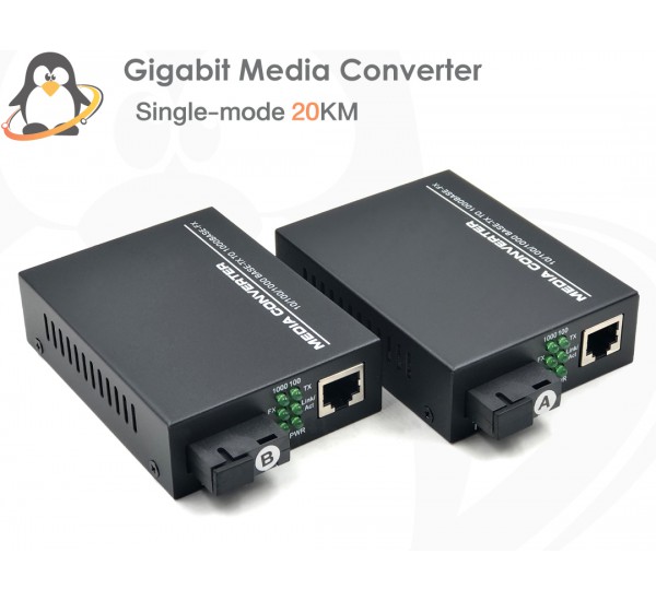 Gigabit WDM Media Converter (A+B) 20KM