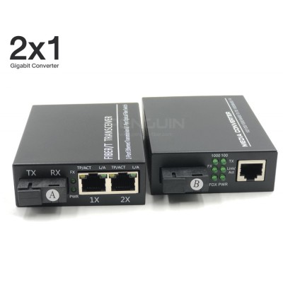 Gigabit Media Converter 2x1 (3KM)