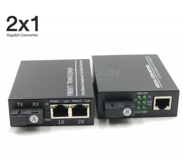 Gigabit Media Converter 2x1 (3KM)