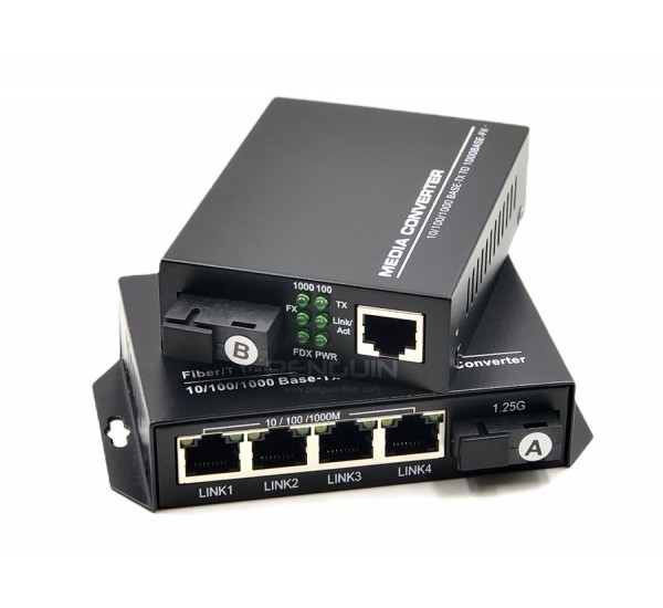 Gigabit Media Converter 1x4 (3KM)