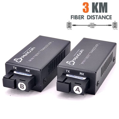 mini Gigabit WDM Media Converter - 3 KM [A+B]