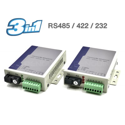(3-in-1) RS485/422/232 Fiber Converter