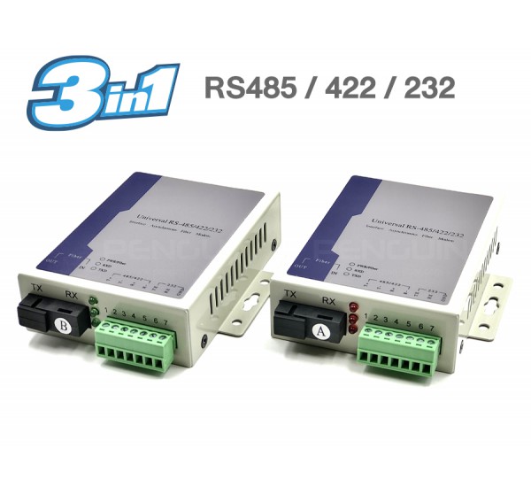 (3-in-1) RS485/422/232 Fiber Converter