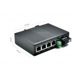 (2-in-1) Gigabit Industrial Media Switch 4 GE with RS485 - 20KM