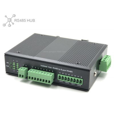 Industrial RS485-HUB 4 Port ยึดรางปีกนก