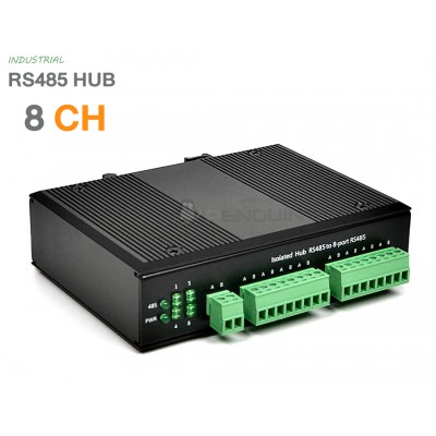 Industrial RS485-HUB 8 Port ยึดรางปีกนก