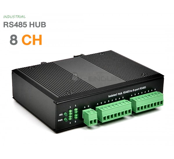 Industrial RS485-HUB 8 Port ยึดรางปีกนก