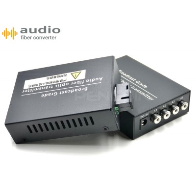 4 Chanel Audio Fiber Optic Extender (one-way) 20KM