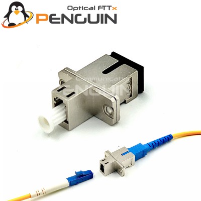 LC (Female) to SC (Female) Metal (SM 9/125) Hybrid Adaptor