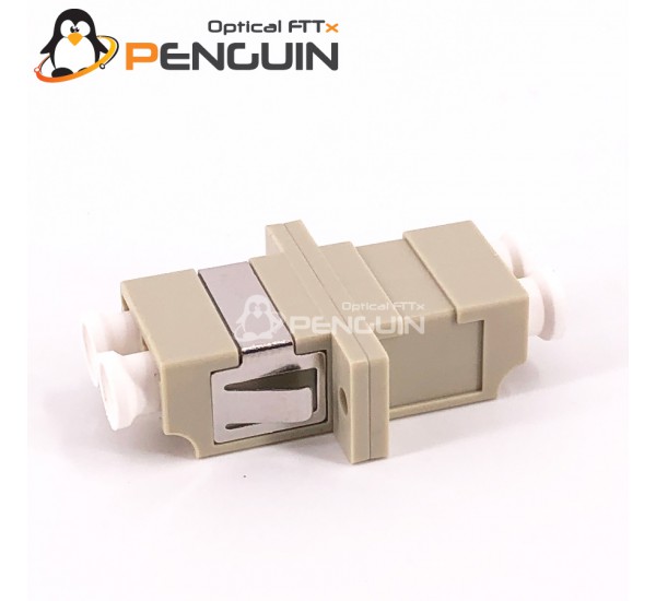 LC Multimode Duplex Fiber Optic Adapter With Flange