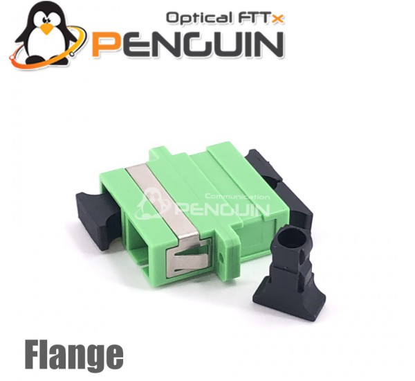 SC/APC Duplex Fiber Optic Adapter With Flange