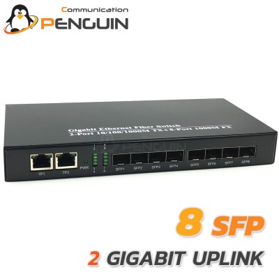 Full Gigabit SFP Switch 8 Port + 2 Gigabit Ethernet Uplink