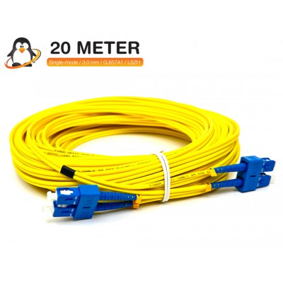 สายไฟเบอร์ออปติก Patch Cord SC/UPC Duplex ยาว 20 เมตร