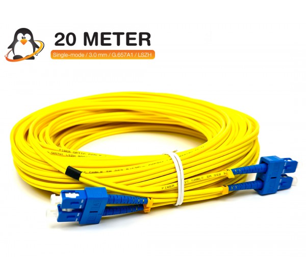 สายไฟเบอร์ออปติก Patch Cord SC/UPC Duplex ยาว 20 เมตร