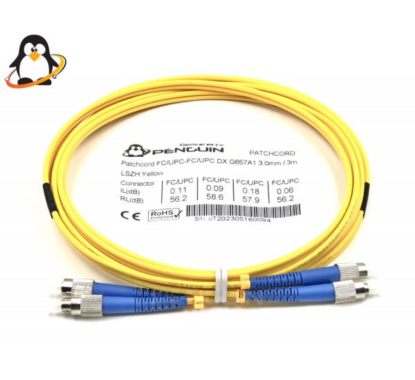 Patch Cord FC/UPC Duplex Single-mode 3 เมตร