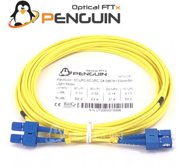 SC/UPC to SC/UPC Patch Cord 9/125, Duplex 3.0 mm - LSZH (เลือกความยาว)