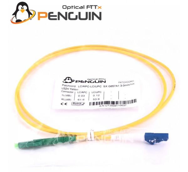 LC/APC - LC/UPC SX Patch Cord 3.0mm G.657A1-LSZH 1 เมตร