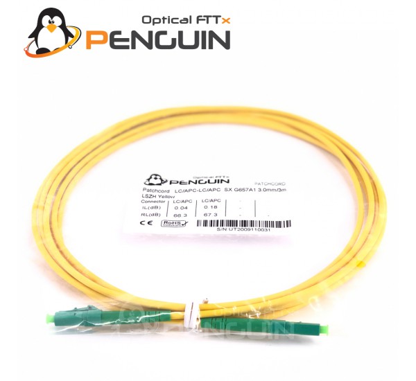 LC/APC - LC/APC Patch Cord 3.0mm OS2 9/125 μm - LSZH (เลือกความยาว)