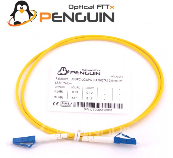 LC/UPC - LC/UPC Patch Cord 3.0mm OS2 9/125 μm - LSZH (เลือกความยาว)