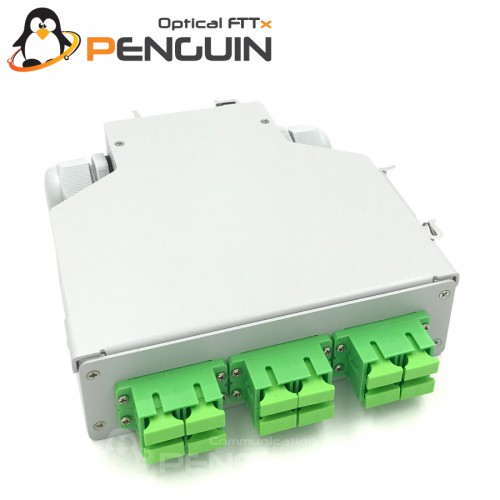 DIN Rail Termination Box 6 SC/APC Duplex (กล่องโลหะ)