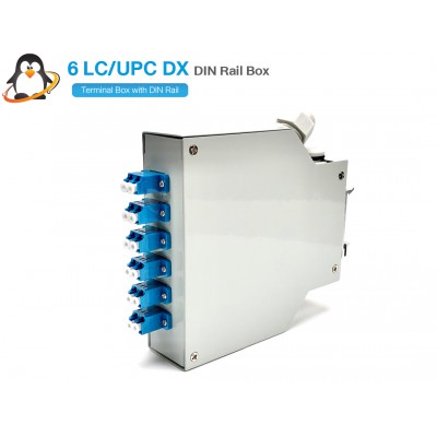 DIN Rail Terminal Box 6 LC Duplex (กล่องโลหะ) ยึดรางปีกนก