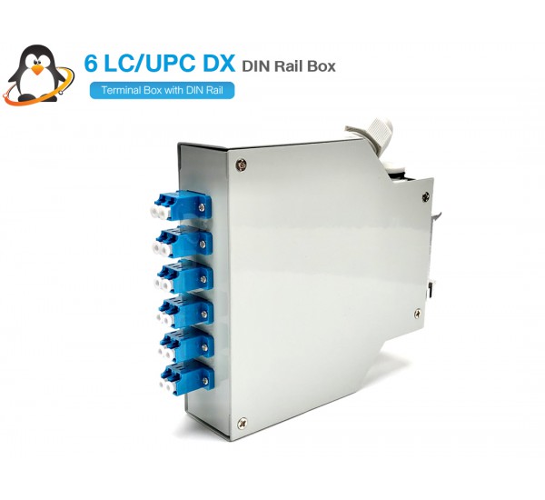 DIN Rail Terminal Box 6 LC Duplex (กล่องโลหะ) ยึดรางปีกนก