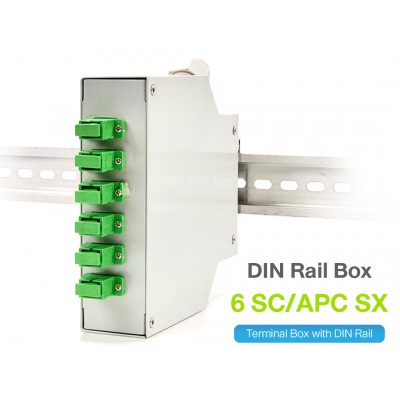 DIN Rail Terminal Box 6 SC/APC (กล่องโลหะ) ยึดรางปีกนก