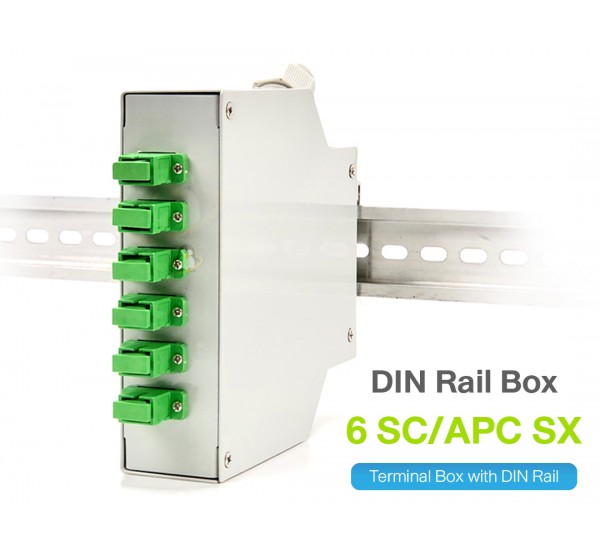 DIN Rail Terminal Box 6 SC/APC (กล่องโลหะ) ยึดรางปีกนก