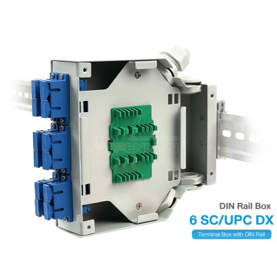 Din Rail Terminal Box 6 SC (Duplex) 12 คอร์ ยึดรางปีกนก