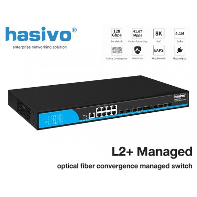 Full Gigabit 10SFP+8GE L2+ Optical Convergence Managed Switch