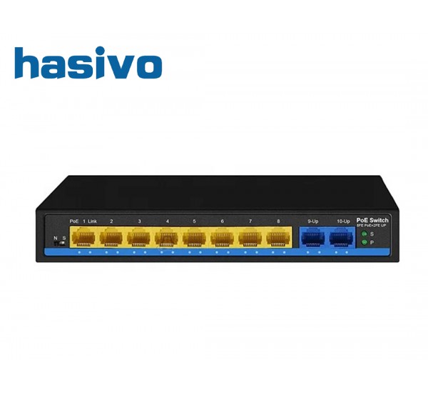 Fast Ethernet POE 8 Port 10/100 + 2 Uplink | hasivo S1100P-8F-2F-SE